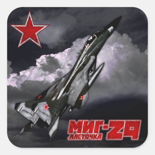 MiG-29 Vierkante Sticker (Voorkant)