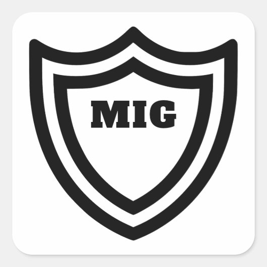 MIG-lasschildbadge Vierkante Sticker (Voorkant)