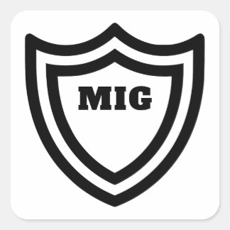 MIG-lasschildbadge Vierkante Sticker