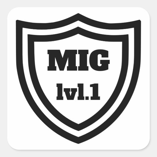 MIG lvl.1 Welding Shield Welder Achievement Vierkante Sticker (Voorkant)