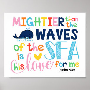 Mightier dan de golven in de Zee Kinder Bijbel Poster