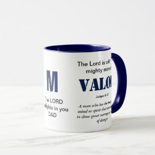 MIGHTS MAN VAN VALOR Christelijk Blue Monogram Mok