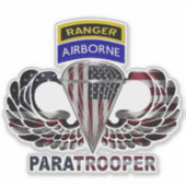 Mighty Airborne Ranger Paratrooper Sticker (Voorkant)
