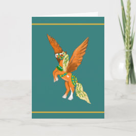 Mighty Belgian Pegasus Vintage Carousel Horse Card Kaart