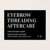 Mighty Black Eyebrow Threading Aftercare Kaart (Voorkant)