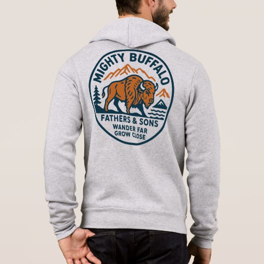 Mighty Buffalo rits trui Hoodie (Achterkant)