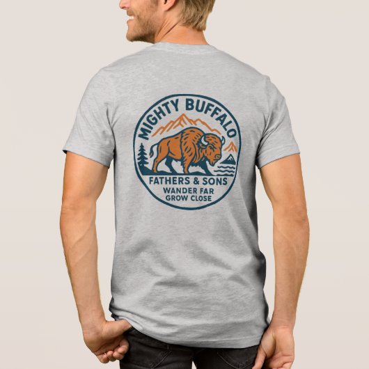 Mighty Buffalo T-shirt voor volwassenen (Achterkant)