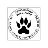 Mighty Claws Wolf Paw Print Rond retouradres Rubberstempel (Afrduk)