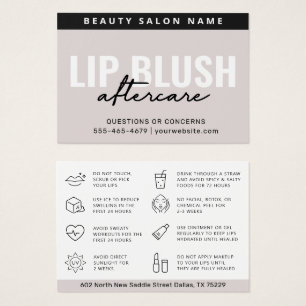 Mighty Cream Lip Blush After Care Instruction Kaar Visitekaartje