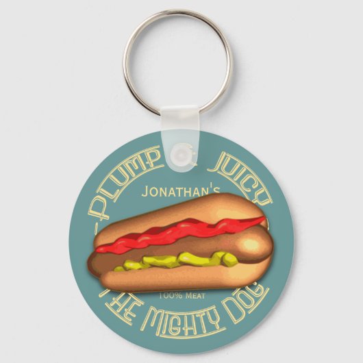Mighty Dog Hotdog Persoonlijk Sleutelhanger (Voorkant)