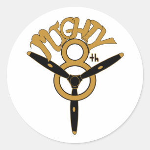 Mighty Eighth Army Air Force Round Sticker