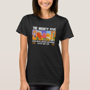Mighty Five Utah National Parks Distress  T-shirt
