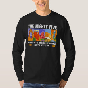 Mighty Five Utah National Parks Distress  T-shirt