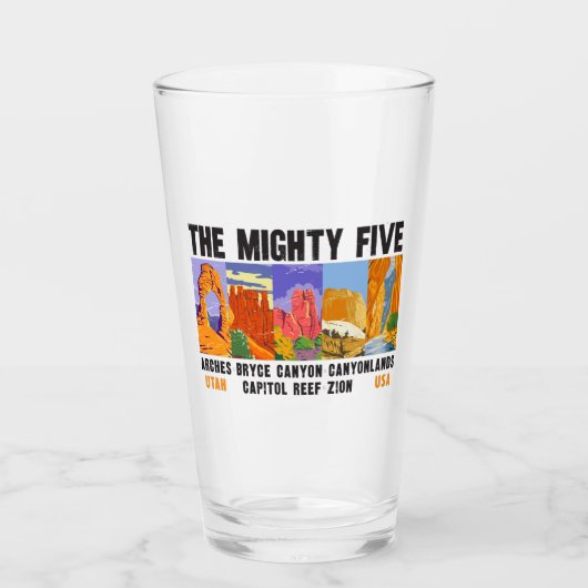 Mighty Five Utah National Parks List Glas (Voorkant)