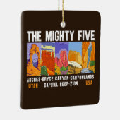 Mighty Five Utah National Parks List Keramisch Ornament (Rechts)