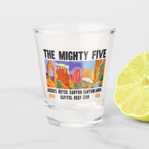 Mighty Five Utah National Parks List Shot Glas