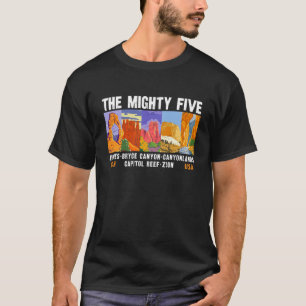 Mighty Five Utah National Parks List T-shirt