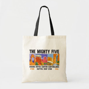 Mighty Five Utah National Parks List  Tote Bag