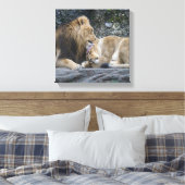 Mighty Lion Love Canvas Afdruk (Insitu (Slaapkamer))