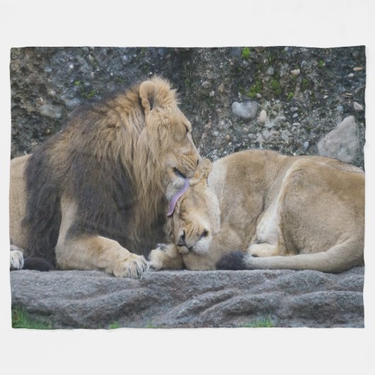 Mighty Lion Love Fleece Deken (Voorkant (Horizontaal))