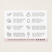 Mighty Modern Lip Filler Aftercare Kaart (Achterkant)