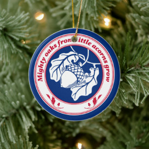 Mighty oaks van kleine zuren groeien keramisch ornament