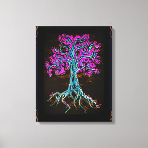 Mighty Paarse Tree Canvas Afdruk
