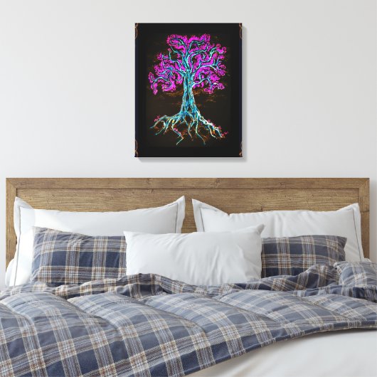 Mighty Paarse Tree Canvas Afdruk (Insitu (Slaapkamer))