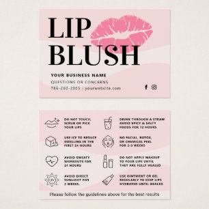 Mighty Roze Lip Blush Nazorg Advieskaart Visitekaartje