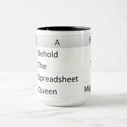 Mighty Spreadsheet Queen, Excel Black Mok (Midden)