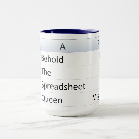 Mighty Spreadsheet Queen, Excel Blue Mok (Midden)