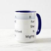 Mighty Spreadsheet Queen, Excel Blue Mok (Voorkant rechts)