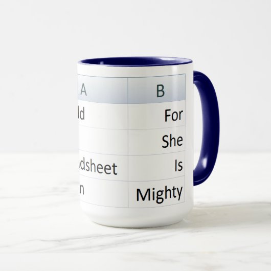 Mighty Spreadsheet Queen, Excel Blue Mok (Voorkant rechts)