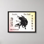 Mighty Taurus the Bull Zodiac Canvas Afdruk (Voorkant)
