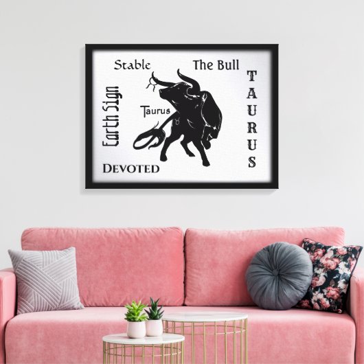 Mighty Taurus the Bull Zodiac Canvas Afdruk (Insitu (Woonkamer))