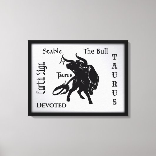 Mighty Taurus the Bull Zodiac Canvas Afdruk (Voorkant)