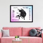 Mighty Taurus the Bull Zodiac Canvas Afdruk (Insitu (Woonkamer))