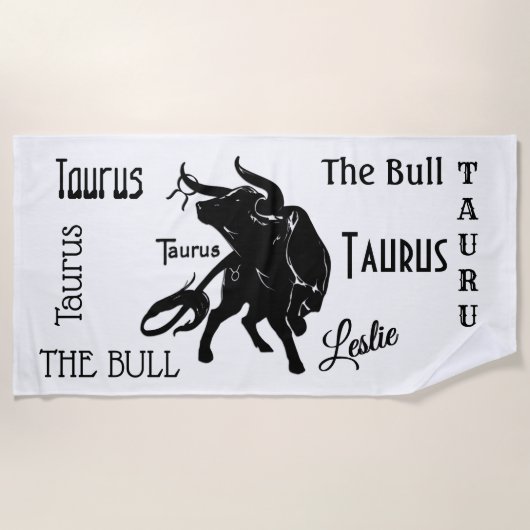 Mighty Taurus the Bull Zodiac Strandlaken (Voorkant)