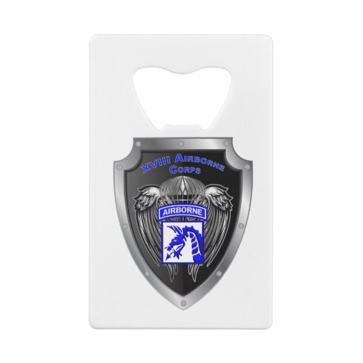 Mighty XVIII Airborne Corps Kredietkaart Flessenopener (Achterkant)