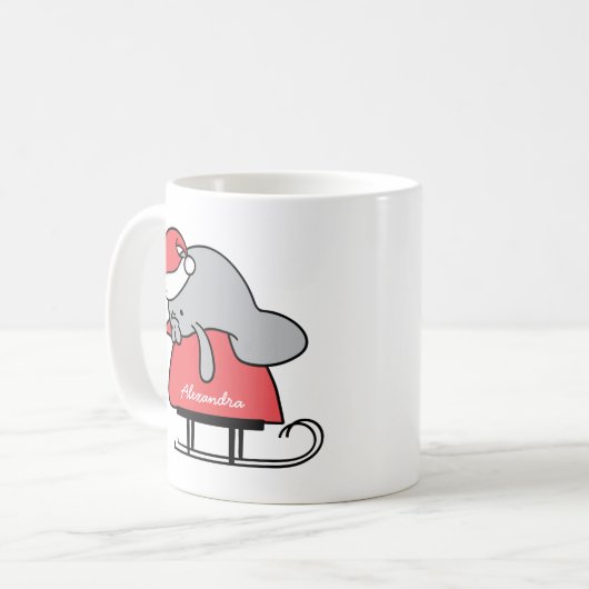 Mignee Manatee Nom de Noël Mug (Devant gauche)