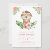 Mignon 14e anniversaire fleurie invitation fille (Devant)