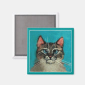 mignon aimant de chat aux yeux bleus (Recto/Verso)