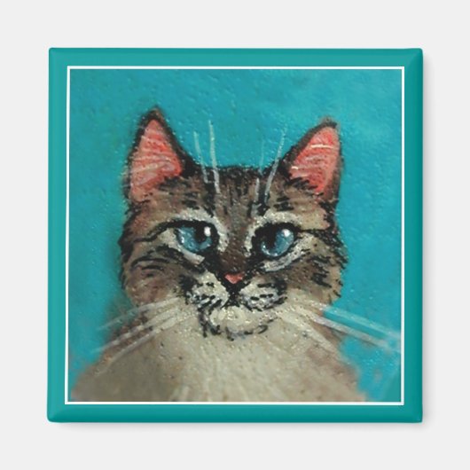 mignon aimant de chat aux yeux bleus (Devant)