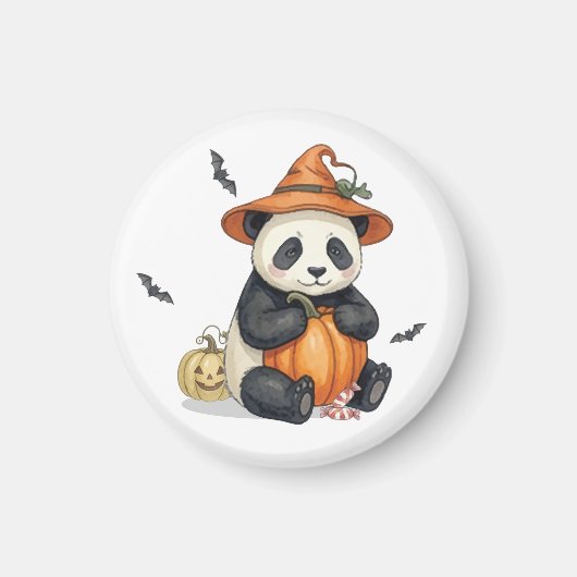 Mignon aimant panda citrouille Halloween (Devant)