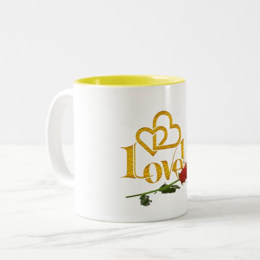 mignon amour vous valentine's day rose tasse à caf (Devant gauche)
