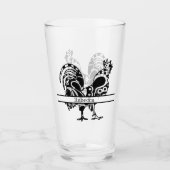 mignon amoureux de coq ajouter le nom Verre (Devant)