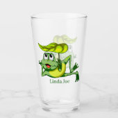mignon amoureux de grenouille ajouter nom Verre (Devant)