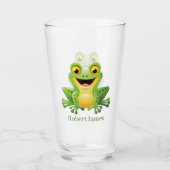mignon amoureux de grenouille ajouter nom Verre (Devant)