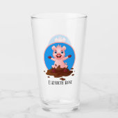 mignon amoureux de porc ajouter nom Verre (Devant)