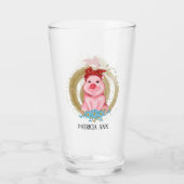 mignon amoureux de porc ajouter nom Verre (Dos)